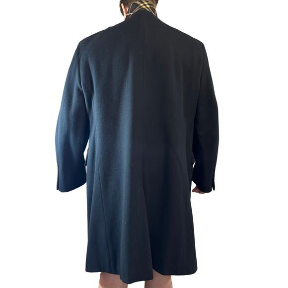 BURBERRY Men’s Wool Overcoat Black Size 48 Regular - Picture 8 of 10